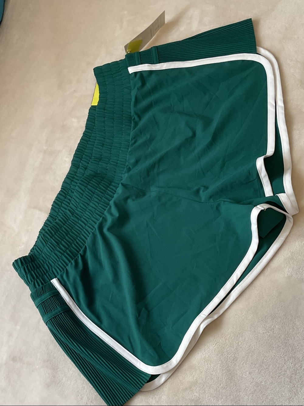 all in motion Teal Green Athletic Shorts with White Trim